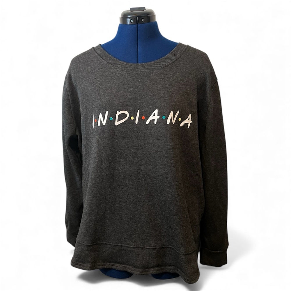 Indiana Women's Crew Neck Sweater Dark Gray Friends Style | Size XL